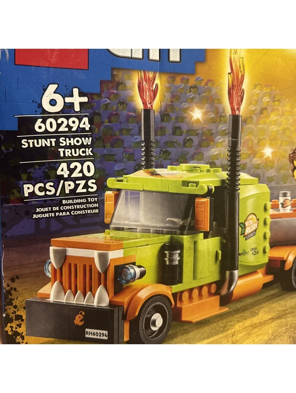 LEGO CITY: Stunt Show Truck (60294) Stuntz Flywheel New Sealed Damaged Box 420pc